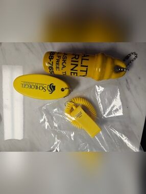 Yellow Floating Keychains And Whistle